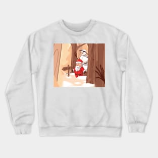 Santa with snow man Crewneck Sweatshirt